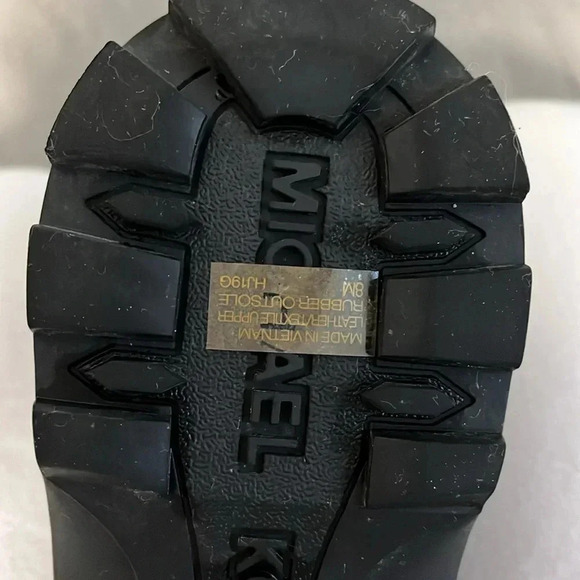 Michael Kors Leather Fur Chunky Combat Winter Boot Fur Insole, Size 8 - Picture 9 of 12